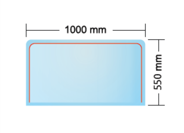 Sklo podkladové SOFIA 100x55cm, hrúbka 6mm